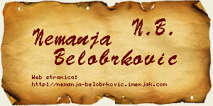 Nemanja Belobrković vizit kartica